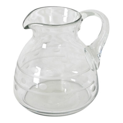 French Vintage Etched Glass Pitcher
