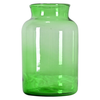 French Vintage Green Glass Pickling Jar