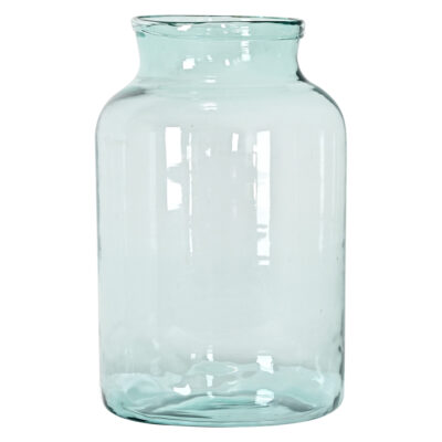 French Vintage Aqua Glass Pickling Jar