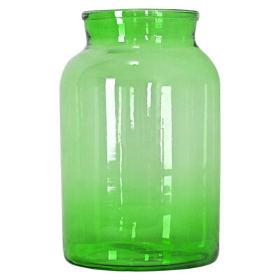French Vintage Green Glass Pickling Jar