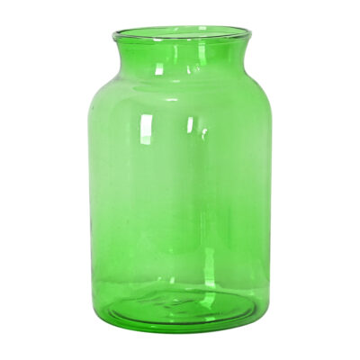 French Vintage Green Glass Pickling Jar