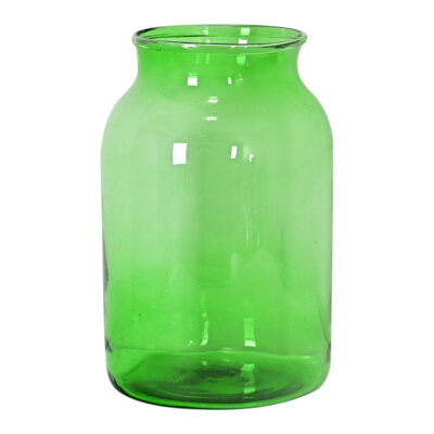 French Vintage Green Glass Pickling Jar