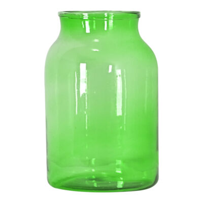 French Vintage Green Glass Pickling Jar