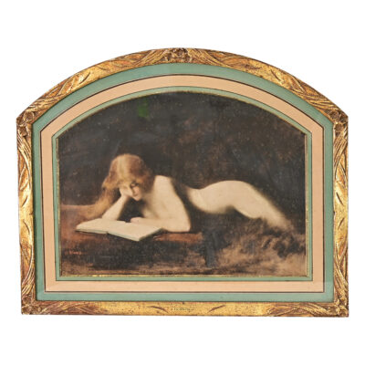 French Vintage Framed Print of The Reader by Henner