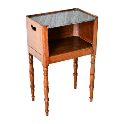 French 19th Century Oak and Marble Bedside Table