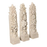 French 19th Century Set of 3 Hand-carved Marble Corbels