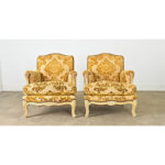 French 19th Century Pair of Louis XV Style Bergeres