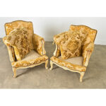 French 19th Century Pair of Louis XV Style Bergeres