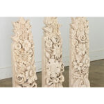 French 19th Century Set of 3 Hand-carved Marble Corbels