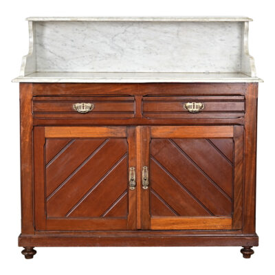 French 20th Century Mahogany and Marble Washstand