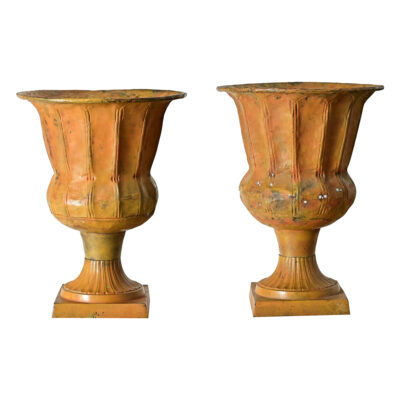 Swedish Vintage Pair of Tole Urns