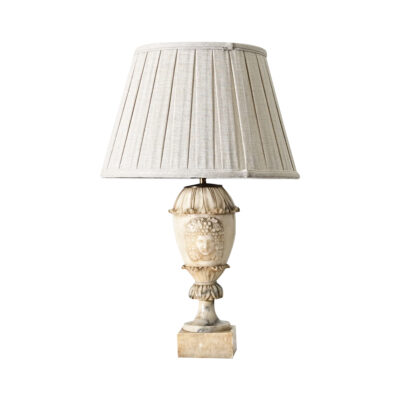 French 19th Century Carved Marble Table Lamp of Bacchus