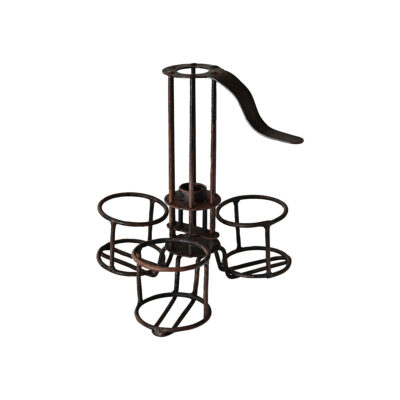 French 19th Century Iron Candle Stable with Cupholder