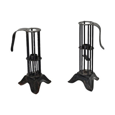 Pair of French 19th Century Iron Candle Stables