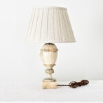 French 19th Century Carved Marble Table Lamp of Bacchus