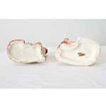 English Pair of 19th Century Staffordshire White Poodle Dogs