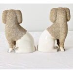 English Pair of 19th Century Staffordshire White Poodle Dogs