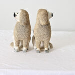 English Pair of 19th Century Staffordshire White Poodle Dogs
