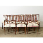 Set of Twelve English Georgian Style Inlay Dining Chairs