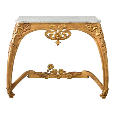 French Art Nouveau Gilt Console Table