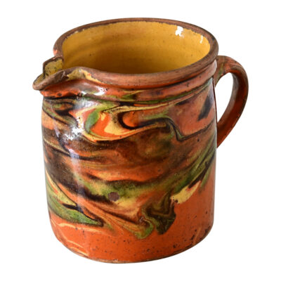 French 19th Century Marbled Glaze Pitcher