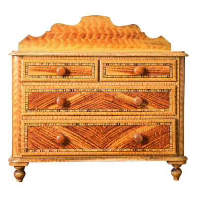 English 19th Century Faux Bois Painted Chest