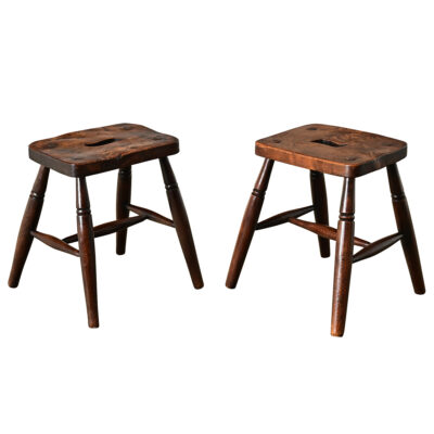 English 19th Century Pair of Tavern Stools