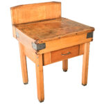 French Early 20th Century Pine Butcher Block Table