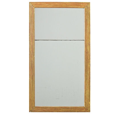 French 19th Century Louis XVI Style Reeded Gilt Mirror with Double Plates