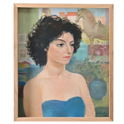 French Vintage Framed Portrait by Delescluze