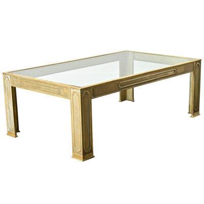 Belgian Vintage Cast Bronze & Glass Coffee Table