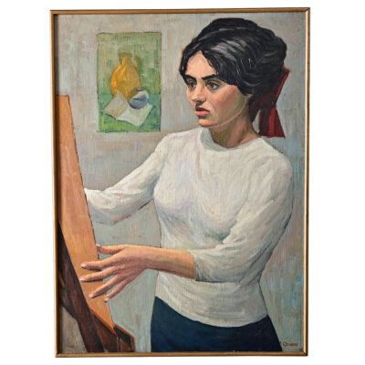 French Vintage Portrait Signed Cruciani