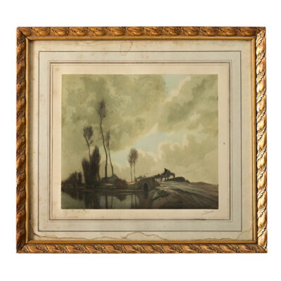 French Late 19th Century Framed Aquatint Print