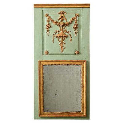 French 18th Century Painted Parcel Gilt Chinoiserie Trumeau