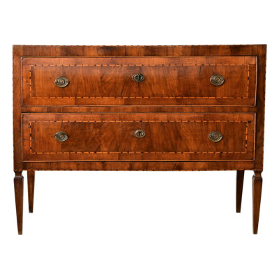 Italian 19th Century Two-drawer Inlay Commode
