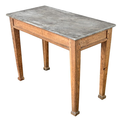 French 19th Century Marble Top Oak Console