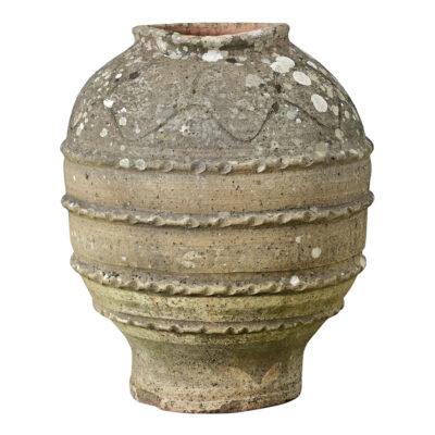 Spanish 19th Century Sgraffito Terracotta Olive Jar