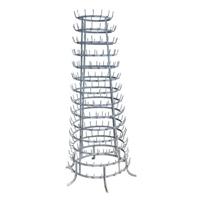 French Vintage 1920s Massive Zinc Bottle Drying Rack