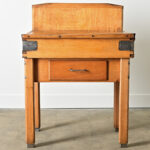 French Early 20th Century Pine Butcher Block Table