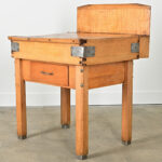 French Early 20th Century Pine Butcher Block Table