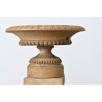 English Pair of 19th Century Carved Stone Garden Urns