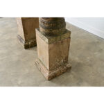 English Pair of 19th Century Carved Stone Garden Urns