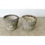 English Pair of Early 20th Century Cast Stone Planters