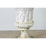 English Circa 1900 Cast Stone Medici Urn with Figurative Motif