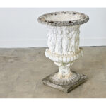 English Circa 1900 Cast Stone Medici Urn with Figurative Motif