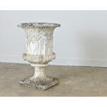 English Circa 1900 Cast Stone Medici Urn with Figurative Motif