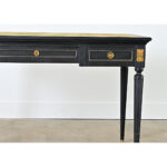 French 19th Century Louis XVI Style Ebonized Desk with Leather Top
