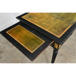 French 19th Century Louis XVI Style Ebonized Desk with Leather Top