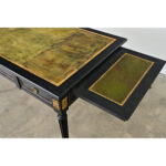 French 19th Century Louis XVI Style Ebonized Desk with Leather Top