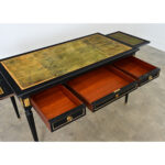French 19th Century Louis XVI Style Ebonized Desk with Leather Top